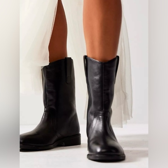 Free People Shoes - NIB Free People Easton Equestrian Ankle Black Boots Size 8/39